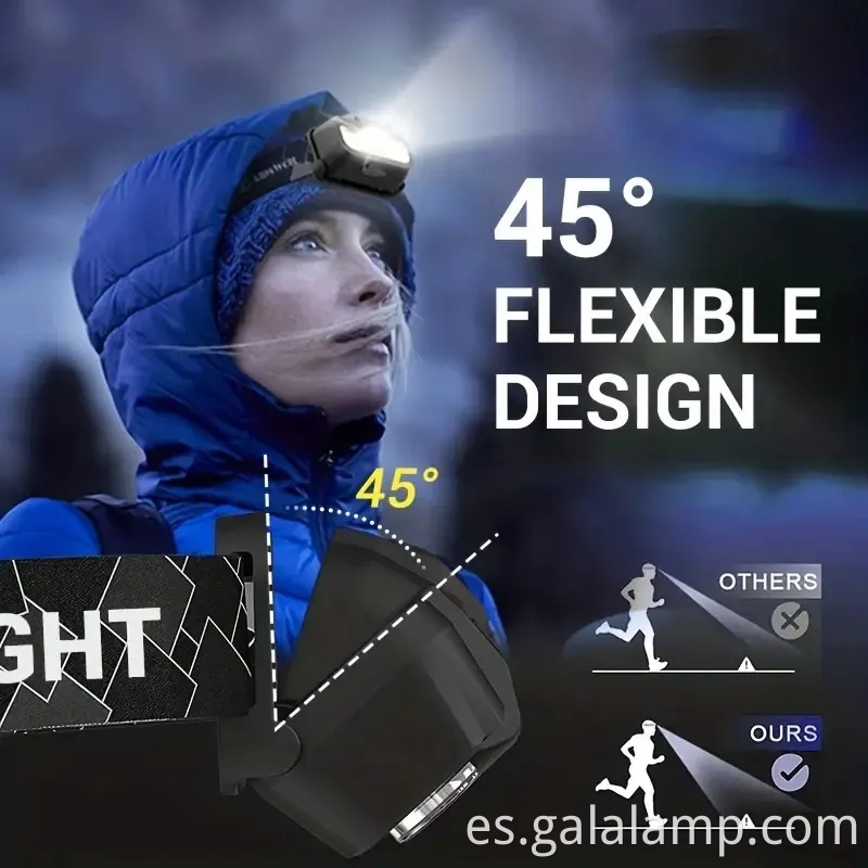 Luz de campamento recargable del sensor de movimiento con opciones de luz blanca/roja/verde